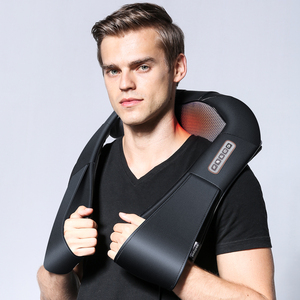 Verbesserte 5 Tasten beheizte elektrische Shiatsu Nacken Nacken Schulter Schal Roll <span class=keywords><strong>massage</strong></span> gerät Tief kneten und extra vibrierende Funktion - Product Image 3