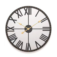 Jam Dinding Besar Mewah Antik Rustic 80cm Roman Quartz Besi Seni Dekorasi Rumah Logam untuk Dijual Dropshipping DDP WEEE