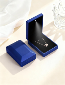High-End LED <b>Light</b> Jewelry Box Square Pendant Bracelet Box Velvet for Necklace Packaging Spray Painted LED <b>Light</b> Jewelry Box - Product Image 3