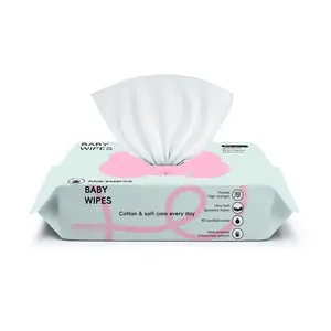 Offres Spéciales en vrac en gros 100% biodégradables de haute qualité 80 pcs lingettes humides pour bébé