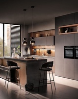 Meuble de cuisine mural en mélamine, plaque de calandre modulaire de luxe moderne, meuble de cuisine portable intelligent, ensemble d'armoires supérieures