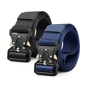 เข็มขัดผ้าใบสีดำแบบกำหนดเองจากโรงงาน สำหรับผู้ชายและผู้หญิง สายไนลอน หัวล็อคอัตโนมัติ เข็มขัดยุทธวิธีสำหรับกิจกรรมกลางแจ้ง - Product Image 1