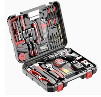 Ensemble de perceuse électrique sans fil, kit d'outils électriques au lithium rechargeable, tournevis pistolet avec étui pour réparation à domicile