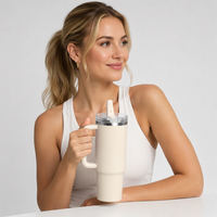 Gobelets isothermes en acier inoxydable, tasses de voyage isolées avec poignée pour l'extérieur, gobelets à café et à eau personnalisables avec logo