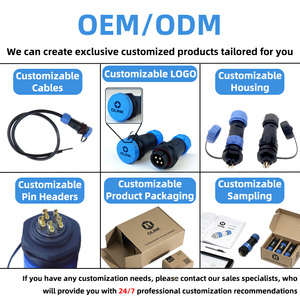 Conector Eléctrico Circular <span class=keywords><strong>de</strong></span> Aviación Serie OL13 <span class=keywords><strong>de</strong></span> 2-9 Pines, IP68, <span class=keywords><strong>Contactos</strong></span> <span class=keywords><strong>de</strong></span> Latón Chapados en Oro, Adaptador Macho/Hembra - Product Image 4