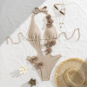 TW thiết kế mới tắm phù hợp với sexy người phụ nữ Áo tắm bikini phụ nữ một mảnh bikini 3D hoa Đồ bơi beachwear - Product Image 5