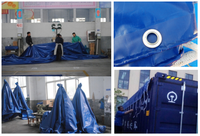 650G/19OZ Bleu PVC Bâche Turquie Polyester PVC Enduit Tissu Bâche Couverture PVC Bâche Rouleau Utilisé dans la Bâche Remorque Couverture