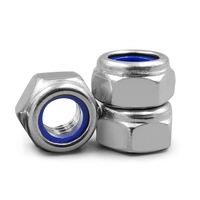 Écrous à insert nylon hexagonaux filetés à gauche M3-M16 en acier inoxydable 304 316 DIN 985, écrous de verrouillage Nylock