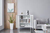 Kabinet penyimpanan baja dapur desain modern Nordik papan samping kaki logam