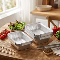Conteneur alimentaire durable en aluminium inoxydable, boîte à emporter jetable, résistant à la chaleur