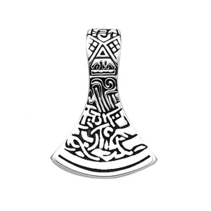 สร้อยคอจี้กันน้ำ สแตนเลส 316L ลายขวานไวกิ้ง รูนนอร์ส เวกวิเซอร์ ลายเข็มทิศ สไตล์วินเทจ สำหรับผู้ชาย - Product Image 4