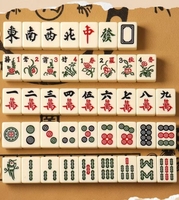 Mini jeu de mahjong en acrylique, portable, jeu de table de voyage, jouet de loisirs pour les fêtes en famille