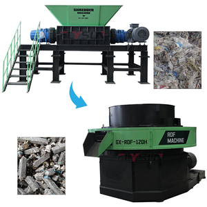 เครื่องจักรขนาดใหญ่สำหรับคัดแยก บด และผลิต RDF จากขยะ พร้อมระบบเกียร์เครื่องยนต์ กำลังการผลิต 100-500 ตัน/วัน เป็นมิตรต่อสิ่งแวดล้อม สำหรับขยะมูลฝอยผสม - Product Image 1