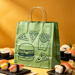 Bolsas de Papel Kraft Marrón Reutilizables y Reciclables Ecológicas con Logotipo Personalizado, Asas de Cuerda de Algodón, Estampado Dorado, Impresión Flexográfica - Product Image 4