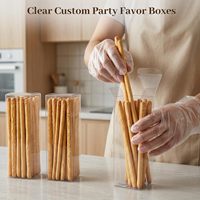 26 boîtes à macarons transparentes, 2x2x6 pouces, boîtes à dragées en plastique transparent, grands contenants cadeaux avec gants d'assemblage pour gâteaux