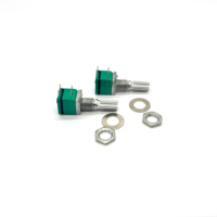 Potentiomètre audio B10K, encodeur rotatif pour le contrôle du volume des amplificateurs et des enceintes, courbe linéaire, montage sur circuit imprimé, 3 broches, corps vert