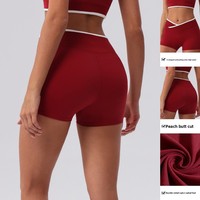 Nouveaux shorts de yoga taille haute, anti-transpiration, infroissables, ajustés, effet seconde peau, design push-up fessier, pour femme, taille XL
