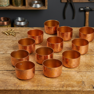 Rose Gold Iron Handmade Chaman India Home Decoration Tealight Candle Holder Set of 12 - Product Image 2