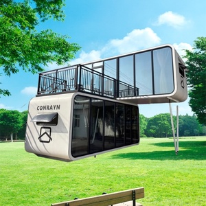 บ้านเคลื่อนที่แบบครึ่งวงกลมทำจากเหล็กขั้นสูงเคลื่อนย้ายได้ง่ายห้องกระจกแดดห้องนอนอพาร์ทเมนต์วิลล่า - Product Image 4