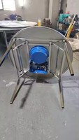 Gril à gaz Table ronde pliable pour barbecue Table de barbecue de restaurant en acier inoxydable Table de barbecue coréenne