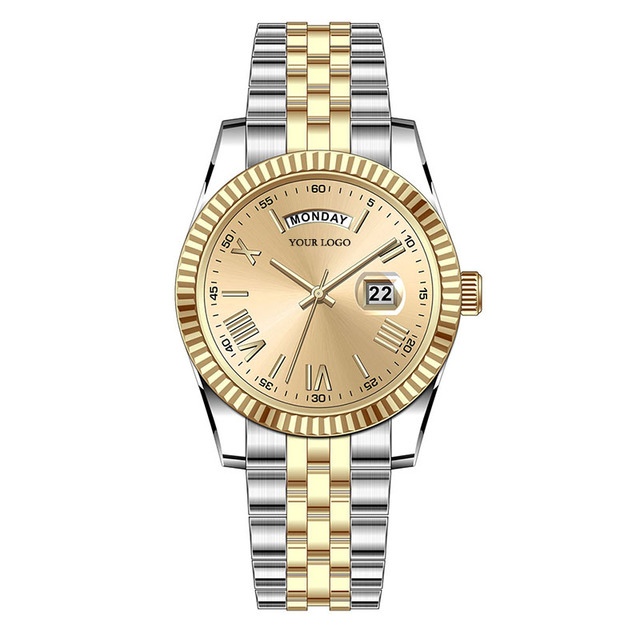 Custom-Made Luxury Stainless Steel Quartz Watches Based on Provided Pictures and Samples for Men Women Watch Log Calendar Reloj