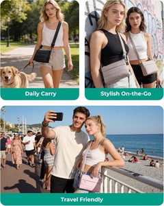 Borsa a Tracolla Media per <span class=keywords><strong>Donna</strong></span>, Borsa da Viaggio, Borsetta Imbottita da 4,3L con Scomparti RFID Bloccanti - Product Image 2