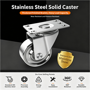 Stainless Steel Iron Nylon Rubber Polyurethane 125mm Swivel Caster <b>Wheel</b> Top <b>Lock</b> Brake 250kg Capacity Food Grade 1 Year - Product Image 1