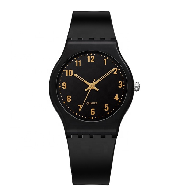 Fashionable Wristwatch Customize Plastic case Water Resistant Silicone Strap Transparent Wristwatch SK Time Plastic Watch