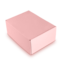 Boîtes d'expédition en carton ondulé personnalisées avec logo imprimé rose, design exquis, pour emballage cadeau avec pelliculage mat