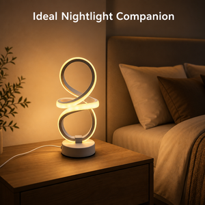 YONGZE Modern Spiral Creative Table <b>Lamp</b> Simple and Adjustable LED Ambient Light USB Powered Bedside <b>Warm</b> Night Light - Product Image 3