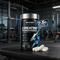 Capsules de créatine monohydrate en marque privée OEM, 120 capsules, absorption élevée, nutrition sportive, soutien à la force