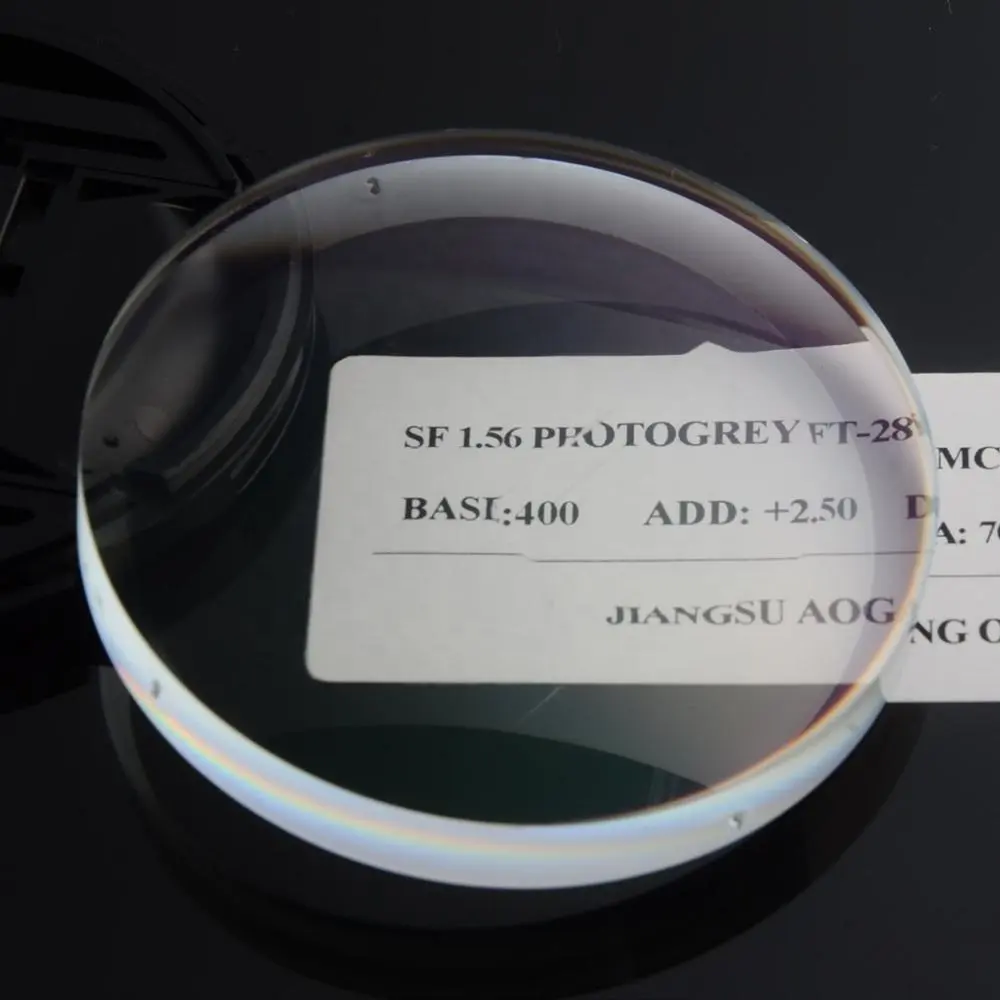 Semi finished 1.56 photochromic flat top bifocal lenses in optical lens blanks