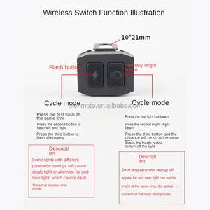 Xe máy Đèn LED Spotlight Công tắc đèn sương mù Dây nịt dây điện có đèn flash Bộ điều khiển không dây Công tắc đa năng - Product Image 2