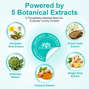 SOLOTREE 30 Parches Transdérmicos Transpirables Veganos para el Bienestar con Raíz <span class=keywords><strong>de</strong></span> Diente <span class=keywords><strong>de</strong></span> León para la Comodidad Digestiva - Product Image 6