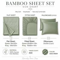 Parure de lit en bambou certifiée Oeko-Tex 100% Lyocell de bambou 400T, 4 pièces, drap-housse tissé, ensemble de literie en bambou pour lit Queen et King