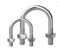 Boulon en U ordinaire en acier inoxydable 304, attache de serrage pour tuyau en U, grade 10.9/12.9, M6-M16