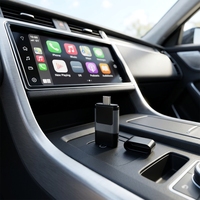 Vastfly CP08 2026 Premium Dongle CarPlay sans fil 2-en-1 BT5.3 WiFi Appel mains libres Commande vocale Adaptateur multimédia automobile