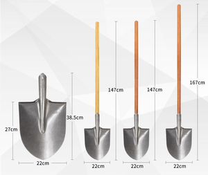 Pelle en fer en acier au manganèse pelle carrée avec manche en bois de la ferme travaux de neige et de construction - Product Image 5