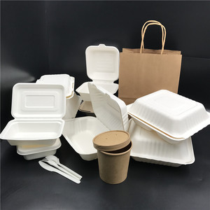 Eco 9*6 polegada descartável biodegradável togo recipiente bagasse tirar almoço caixas de embalagem para alimentos - Product Image 2