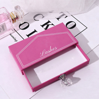 Nouvelles boîtes en carton pour cils de couleur douce, emballage cadeau avec fenêtre en PVC, petites boîtes cadeaux pour cils, logo personnalisé, impression UV