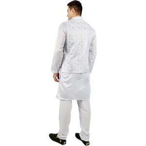 Triloki Wrinkle-Free 3-Piece <b>Set</b> <b>Men's</b> Cotton Ethnic Indian Pakistani Traditional Wear Diwali Puja Outfit Kurta <b>Pajama</b> Waistcoat - Product Image 5