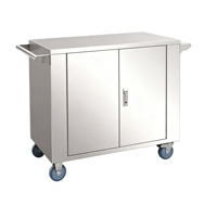 Véhicule de livraison (recyclage) moderne en acier inoxydable 304 de haute qualité, avec cloison réglable, porte verrouillable, silencieux pour hôpital