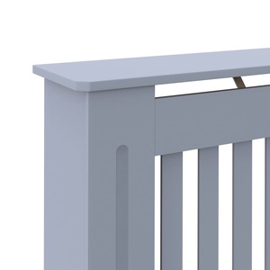 Cubierta de radiador de madera MDF moderna grande 152x19x81,5 cm gris para uso doméstico en sala de estar y dormitorio