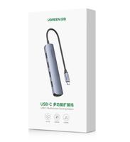 Adaptador Hub USB C 5 en 1 UGREEN, Adaptador USB C a HDMI 4K 30Hz, 4 Puertos USB 3.0, Adaptador Multipuerto Tipo C, Transferencia de Datos de Alta Velocidad