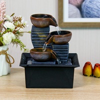 Petite fontaine à eau circulante, ornement de table pour salon, fontaine zen en plastique à eau courante, décoration moderne artisanale