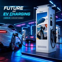 Système de chargeur rapide DC intelligent pour véhicules électriques 120 kW avec grand écran publicitaire LED pour centres commerciaux