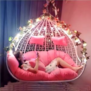 Fauteuil suspendu en rotin PE <span class=keywords><strong>pour</strong></span> terrasse avec design <span class=keywords><strong>hamac</strong></span> <span class=keywords><strong>pour</strong></span> utilisation intérieure/extérieure - Product Image 1