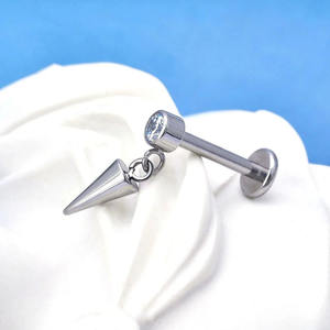 <span class=keywords><strong>Anneau</strong></span> de nez anti-allergie en alliage de cuivre G23 plaqué or, clou d'oreille hypoallergénique en ZIRCON motif fleur, bijoux corporels unisexe en Titane - Product Image 5