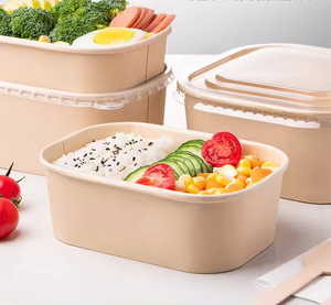 Boîte à lunch en papier kraft jetable personnalisée, emballage rectangulaire multifonctionnel pour collations, salades, sandwichs et autres <span class=keywords><strong>délices</strong></span> - Product Image 5