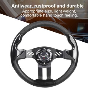 RAS Racing Steering <b>Wheel</b> 13 Inch PU Material 3 <b>Spokes</b> For Car Performance - Product Image 2